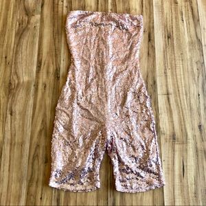 Fashion Nova Pink Sequin Bodysuit